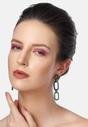 Green Diva Dangle Drop Oval Hoops, Image 4 of 5