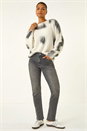 Charcoal Slim Leg Stretch Mom Jeans, Image 2 of 5