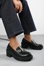 Black Jennifer Chunky Loafers With Metallic Accent, Image 5 of 5