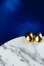 Gold Oval Geometric Stud Earrings, Silver or Gold, Image 2 of 2