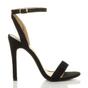 Black AJVANI Black High Heel Ankle Strap Barely There Sandals, Image 2 of 6