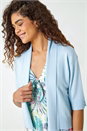 Light Blue Button Cuff Knitted Shrug, Image 1 of 5
