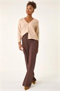 Chocolate Pocket Button Smart Stretch Trousers, Image 4 of 7