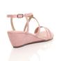 Light Pink AJVANI Light Pink Mid Wedge Heel Crossed Straps Sandals, Image 4 of 6