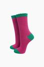 Pink Sock Talk Pink Polka Dots Combed Cotton Glitter Socks, Image 1 of 4