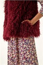 Burgundy Longline Faux Fur Gilet, Image 5 of 5