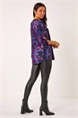 Blue Textured Stretch Pintuck Pleat Shirt, Image 3 of 5