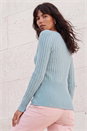 Teal Soft Ribbed Knit Top, Image 4 of 5