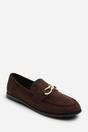 Dark Brown Freyja Knot Trim Hardware Detail Flat Loafers, Image 3 of 6