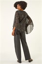 Black Wavy Spot Foil Overlay Top, Image 3 of 5