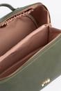 Khaki Faux Leather Vanity Case Makeup Bag, Image 2 of 2