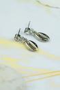Silver The Colourful Aura Silver Cowrie Zircon Earrings, Image 2 of 2