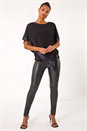 Purple Sequin Hem Overlay Stretch Top, Image 2 of 5