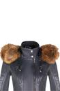 Blue Quilted Leather Parka Jacket-Bowen, Image 7 of 7