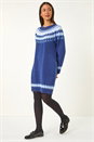 Blue Fairisle Knitted Jumper Dress, Image 1 of 5