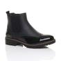 Black AJVANI Black Slip On Brogue Chelsea Ankle Boots, Image 1 of 6