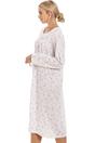 Pink Camille Lingerie Pink Rose Print Long Sleeve Nightdress, Image 4 of 6