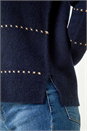 Midnight Blue Shimmer Detail Knit Jumper, Image 5 of 5