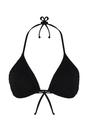 Black Triangle Textured Halterneck Bikini Top, Image 2 of 4