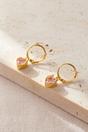 Light Pink Gold CZ Heart Huggie Hoops, Image 1 of 2