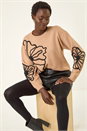 Camel  Cornelli Floral Knit Jumper, Image 2 of 5