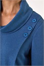 Blue Wrap Front Cowl Neck Top, Image 5 of 5