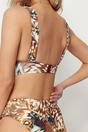 Multi WOVCOR Multi Abstract Print Cut Out Triangle Bikini Top, Image 4 of 4