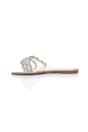 Silver Flat Diamante Sandals Flip Flops Sliders, Image 3 of 4
