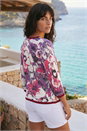 Pink Floral Metallic Knit Top, Image 3 of 4