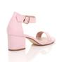 Light Pink AJVANI Light Pink Mid Block Heel Ankle Strap Sandals, Image 4 of 6