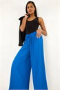 Royal Blue Pleated Wide Leg Culottes, Image 1 of 5