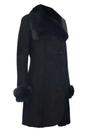 Black Toscana Collar Merino Shearling Coat, Image 2 of 4
