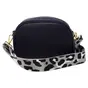 Black Bee Embellished Rounded Crossbody Bag in Black, Image 5 of 5