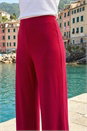 Wine Wide Leg Stretch Trousers, Image 4 of 4