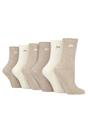 Cream 6 Pack Bamboo Boot Cute Scalloped Top Socks, Image 1 of 3