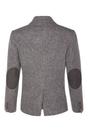 Grey Infinity Leather Grey Tweed 1920s Herringbone Grey Blazer, Image 5 of 6