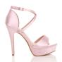 Light Pink AJVANI Light Pink High Heel Crossed Straps Platform Sandals, Image 2 of 6