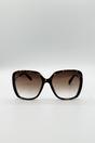 Brown Oversized Square Sunglasses In Tortoiseshell, Image 2 of 4