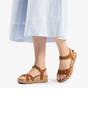 Brown Womens Leather Wedge Sandals - Sulia B26, Image 7 of 8