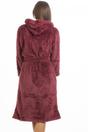 Burgundy Camille Lingerie Burgundy Supersoft Fleece Hooded Bathrobe, Image 3 of 3