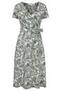 Khaki Santorini Floral Wrap Midi Dress, Image 1 of 3