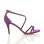 Purple AJVANI Purple High Heel Crossed Straps Buckle Strappy Sandals, Image 2 of 6