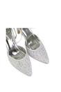 White XY LONDON White 'Indyah' Diamante 2 Part Shoes Ankle Strap Stiletto High, Image 4 of 5