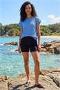 Blue Lace Overlay Stretch Top, Image 2 of 4