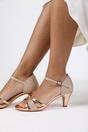 Champagne 'Artemis' Mid High Heels, Image 2 of 6