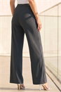Charcoal Petite Stretch Wide Leg Trouser, Image 3 of 4