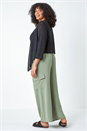 Black Curve Tie Front Stretch Cropped Cardigan, Image 3 of 5