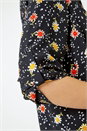 Black Daisy Print Longline Tunic Shirt, Image 5 of 5