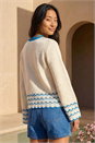 Ivory Petite Contrast Hem Knit Jumper, Image 3 of 4