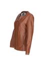 Tan Ashwood Leather Tan Real Leather Casual Collarless Jacket, Image 3 of 5